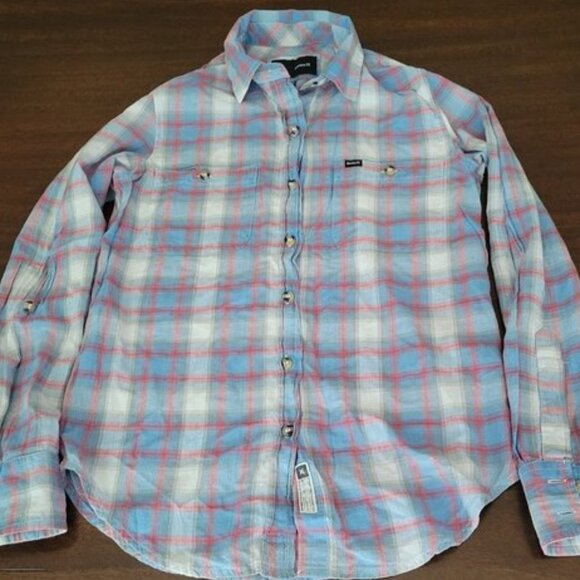 Hurley Wilson Ex-Boyfriend Plaid Button Down Shirt Women's Size XS - Picture 2 of 10